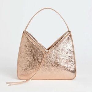 NWT Reformation Medium Chiara Convertible Bag in Champagne Crinkle Patent